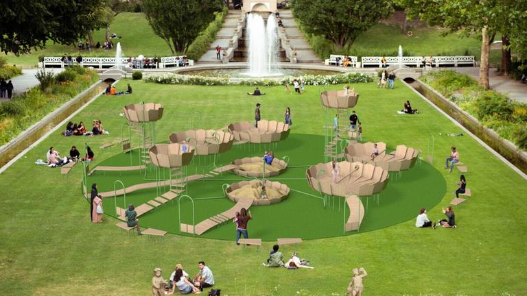 Modell des infektionsfreien Spielplatzes Rimbin. Modell des infektionsfreien Spielplatzes Rimbin.
