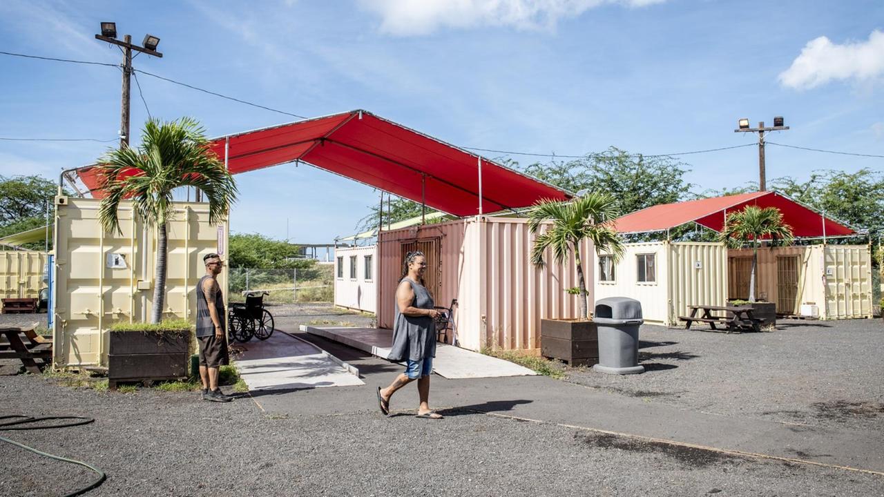 Der zum Wohnen umgebaute Überseecontainer Hale Mauliola auf Sand Island. Der zum Wohnen umgebaute Überseecontainer Hale Mauliola auf Sand Island.