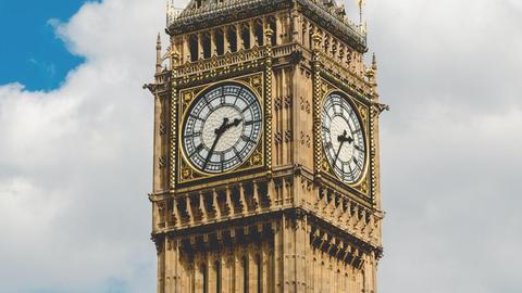 Aufnahme der Turmuhr am Big Ben in London.