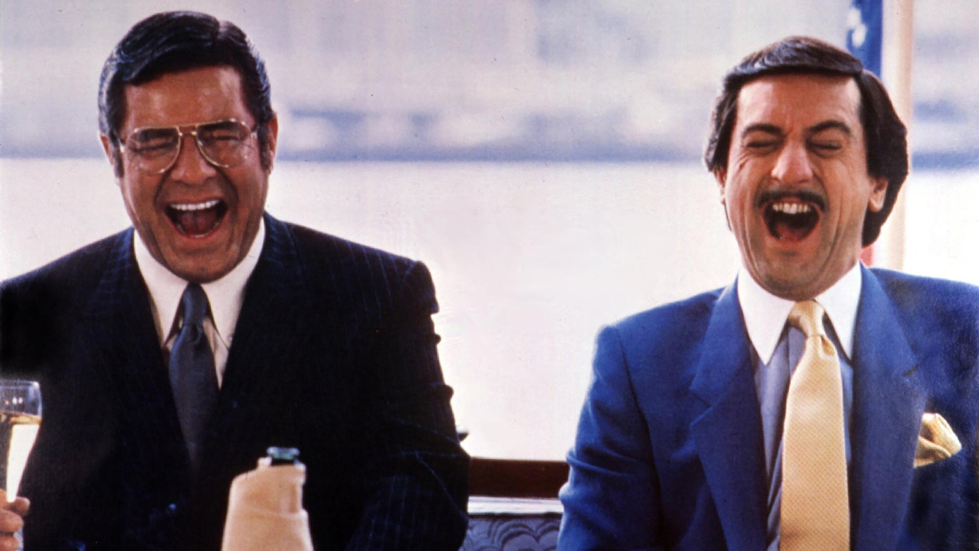 Jerry Lewis und Robert De Niro in "The King of Comedy" von Martin Scorsese aus dem Jahr 1982: Als Showmaster Jerry Langford den hartnäckigen Rupert Pupkin rausschmeißt, entführt er ihn und verlangt als Lösegeld einen Auftritt in dessen Show. Jerry Lewis und Robert De Niro in "The King of Comedy" von Martin Scorsese aus dem Jahr 1982: Als Showmaster Jerry Langford den hartnäckigen Rupert Pupkin rausschmeißt, entführt er ihn und verlangt als Lösegeld einen Auftritt in dessen Show.