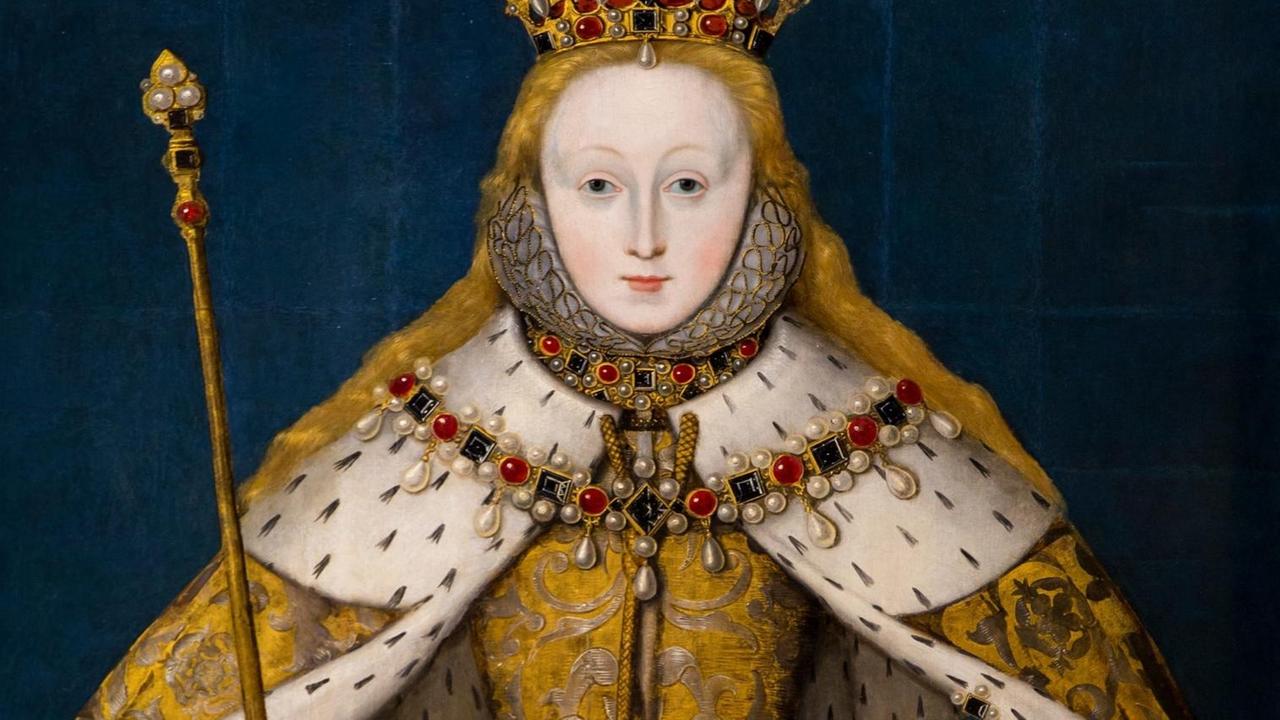 Portrait Elisabeths mit Zepter und Reichsapfel im Krönungsornat Portrait Elisabeths mit Zepter und Reichsapfel im Krönungsornat