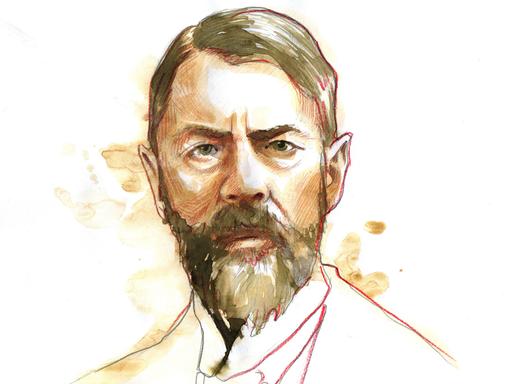 Porträt des Soziologen und Nationalökonomen Max Weber (1864 - 1920)