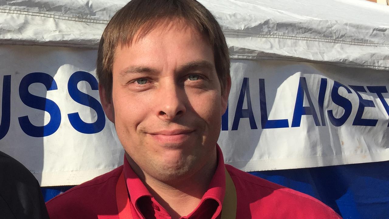 Jyrki Aland von den rechtsnationalen Wahren Finnen Jyrki Aland von den rechtsnationalen Wahren Finnen