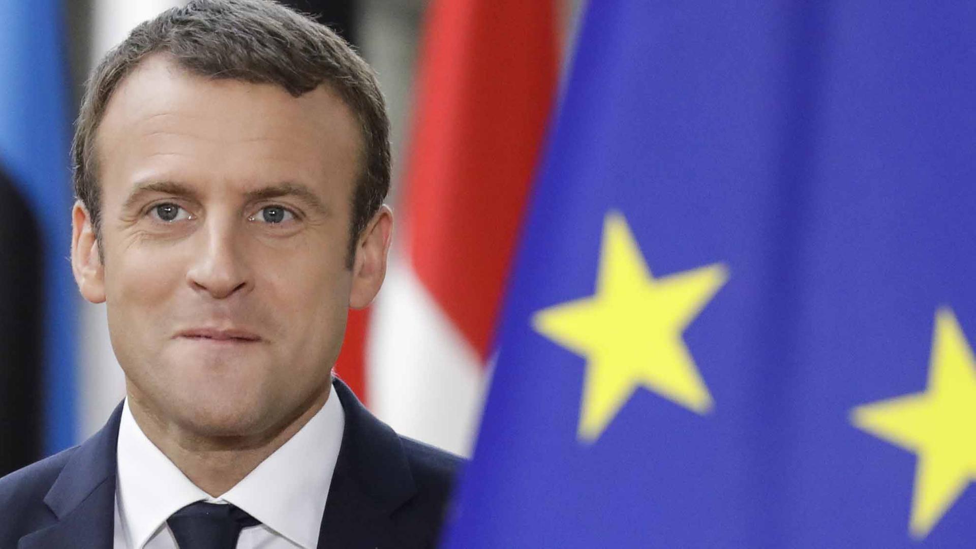 Der französische Präsident Emmanuel Macron trifft beim EU-Gipfel ein. Der französische Präsident Emmanuel Macron trifft beim EU-Gipfel ein.