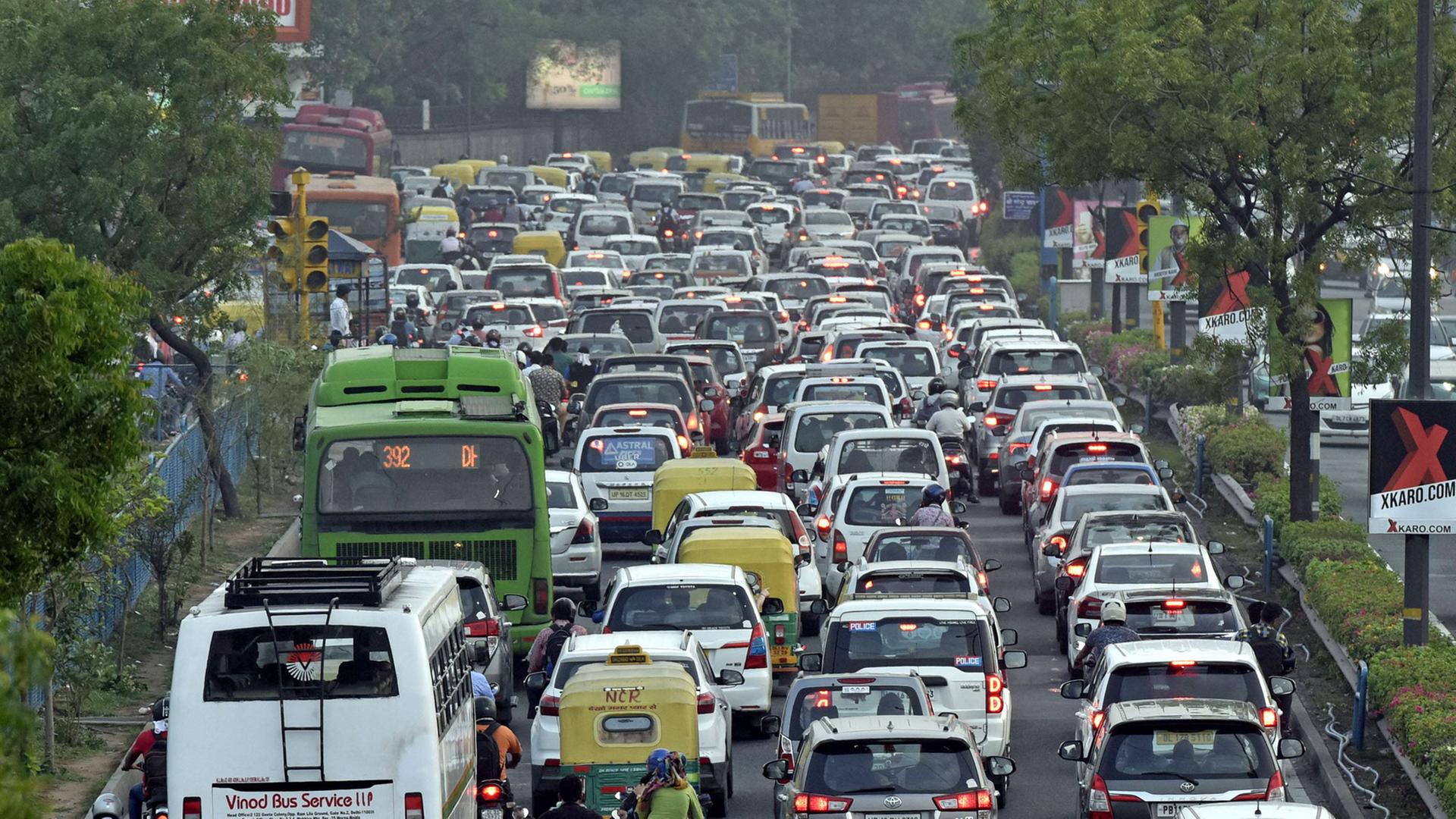 Verkehrsstau in Delhi. Verkehrsstau in Delhi.