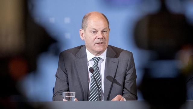 Bundesfinanzminister Olaf Scholz (SPD) bei der Präsentation der Ergebnisse Steuerschätzung.