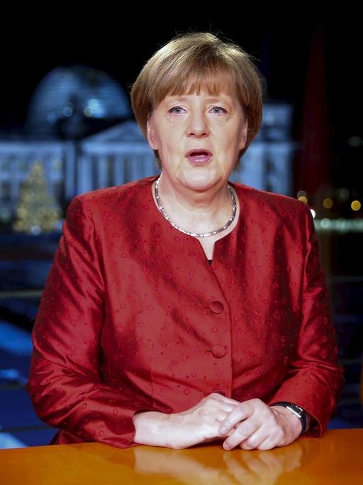 Bundeskanzlerin Angela Merkel während ihrer Neujahrsansprache.