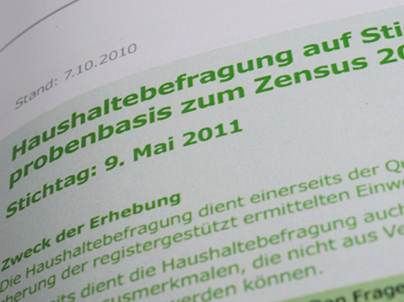 Ein Musterbogen für den Zensus 2011 Ein Musterbogen für den Zensus 2011