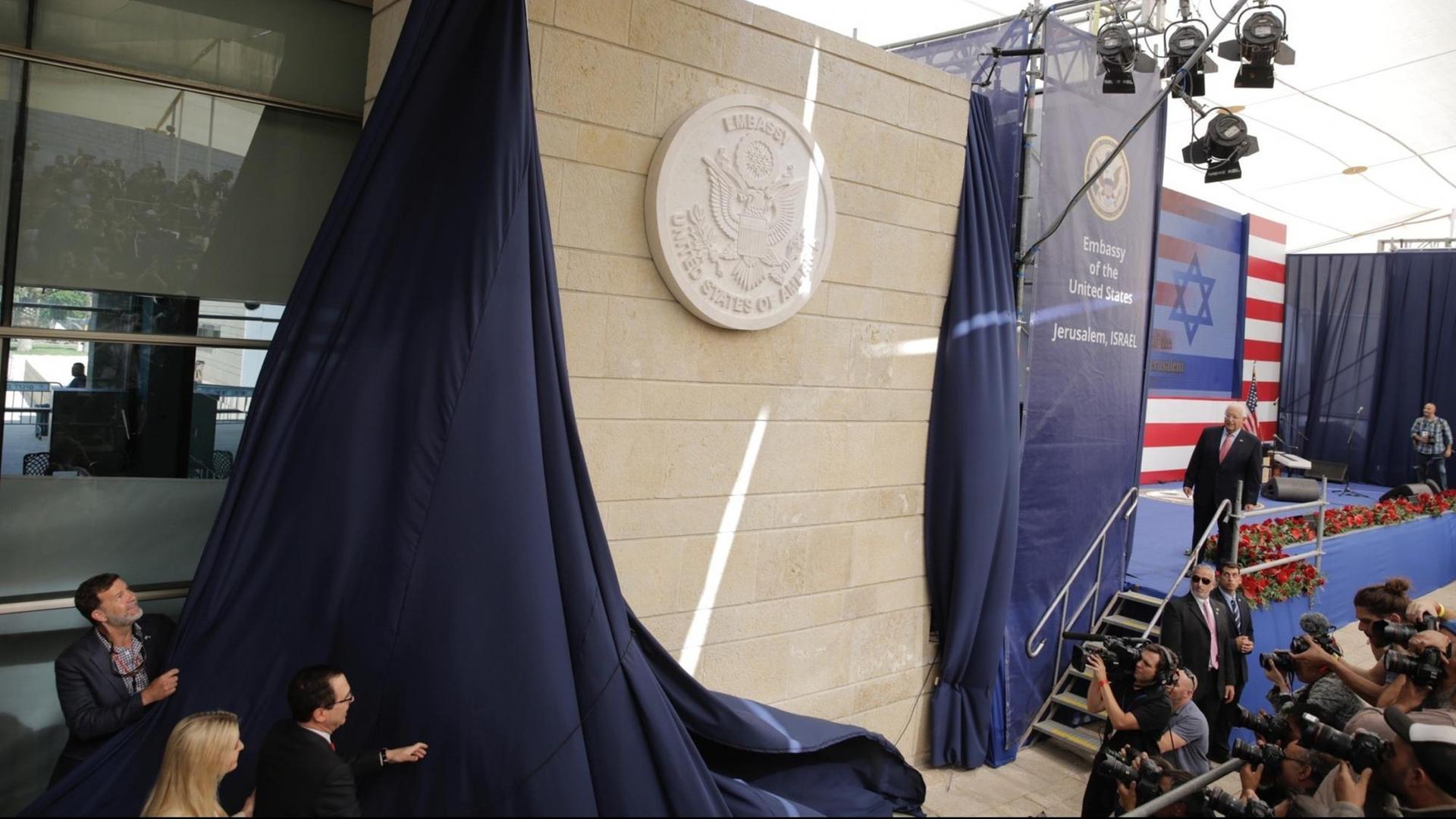 Das Foto zeigt die Einweihung der US-Botschaft in Jerusalem. Das Foto zeigt die Einweihung der US-Botschaft in Jerusalem.