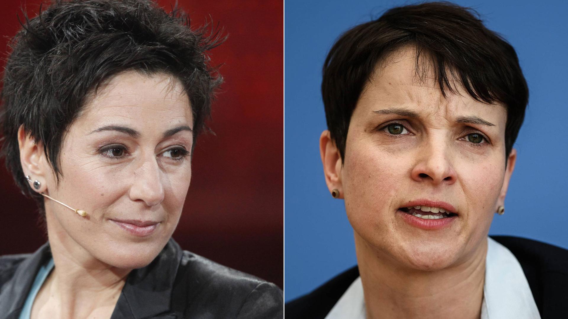 Dunja Hayali (l.) und Frauke Petry. Dunja Hayali (l.) und Frauke Petry.