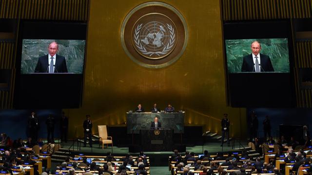 Russlands Präsident Putin während seiner Rede vor der UNO-Vollversammlung.