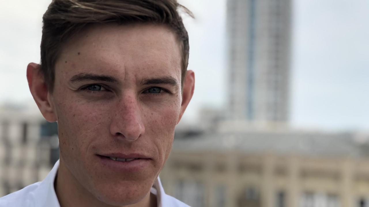 Der deutsche Radprofi Nils Politt bei der Präsentation seines Teams "Israel Start-up Nation". Der deutsche Radprofi Nils Politt bei der Präsentation seines Teams "Israel Start-up Nation".