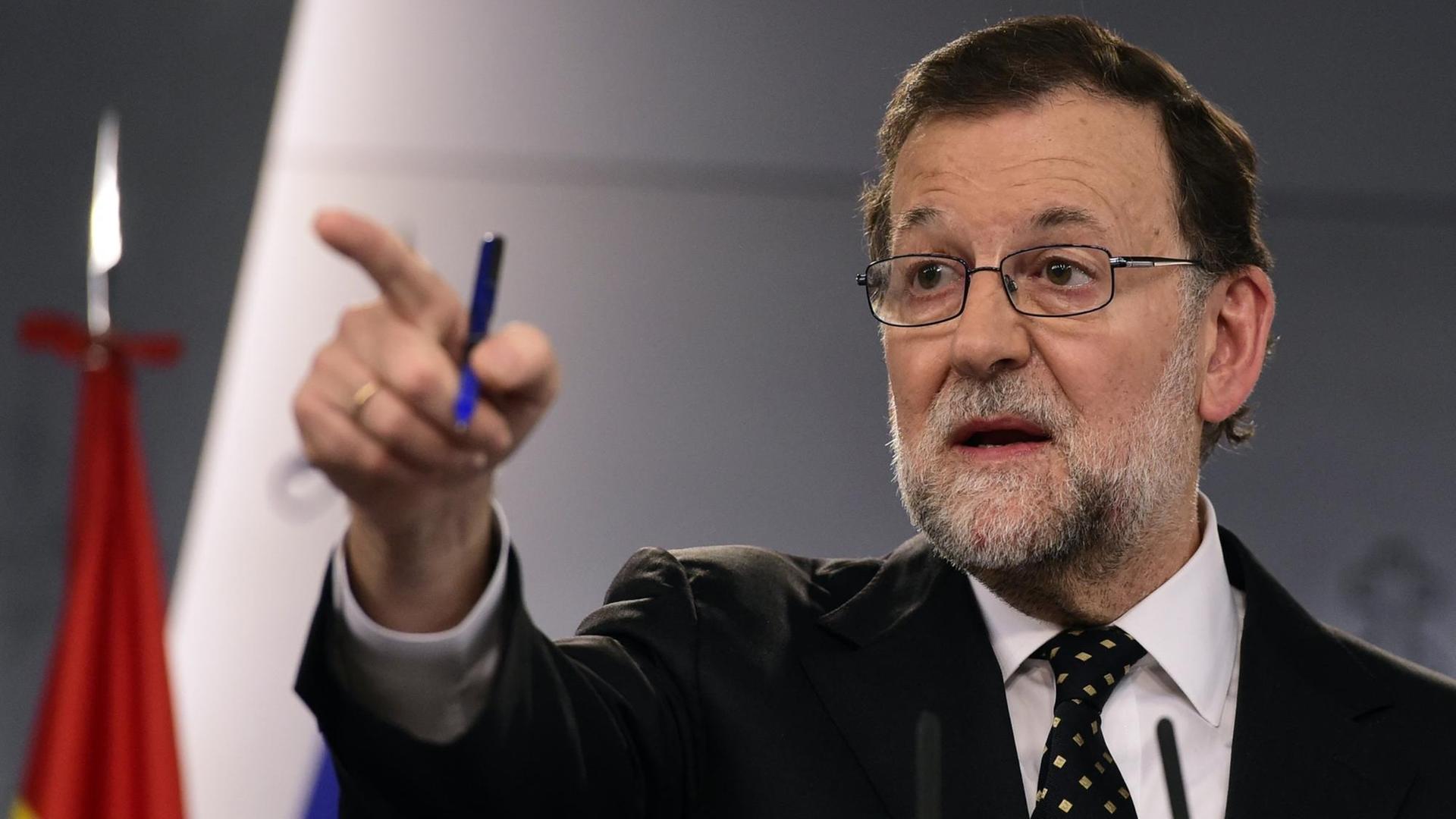 Spaniens Ministerpräsident Rajoy bei seiner Pressekonferenz in Madrid Spaniens Ministerpräsident Rajoy bei seiner Pressekonferenz in Madrid