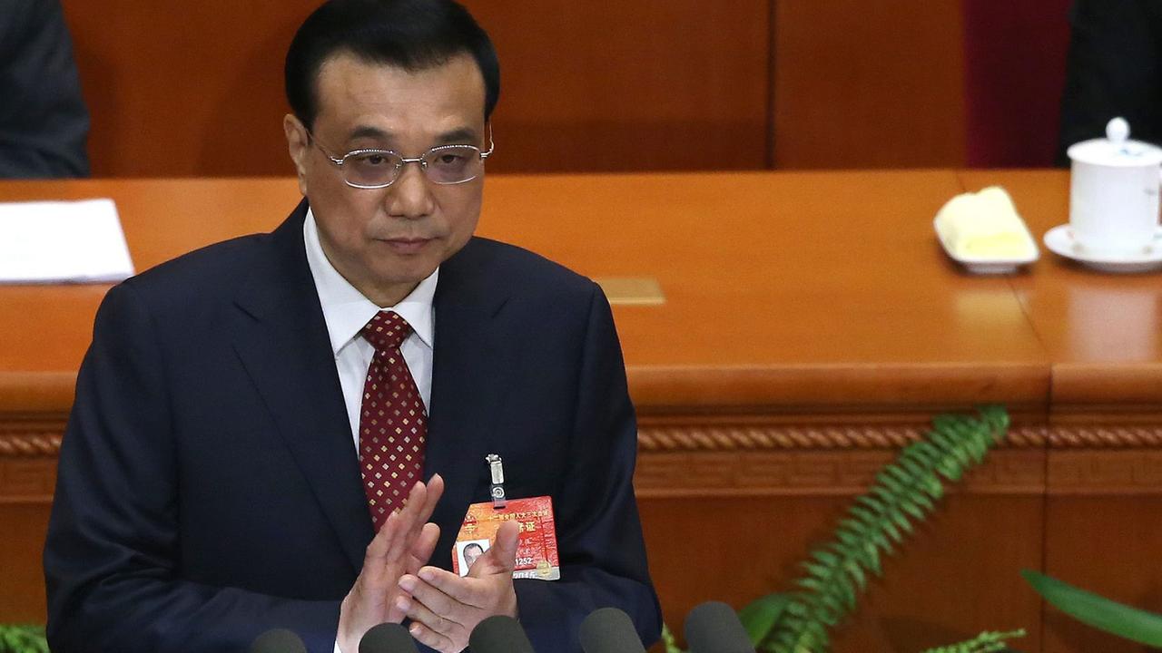 Der chinesische Regierungschef Li Keqiang im Volkskongress (5. März 2015)