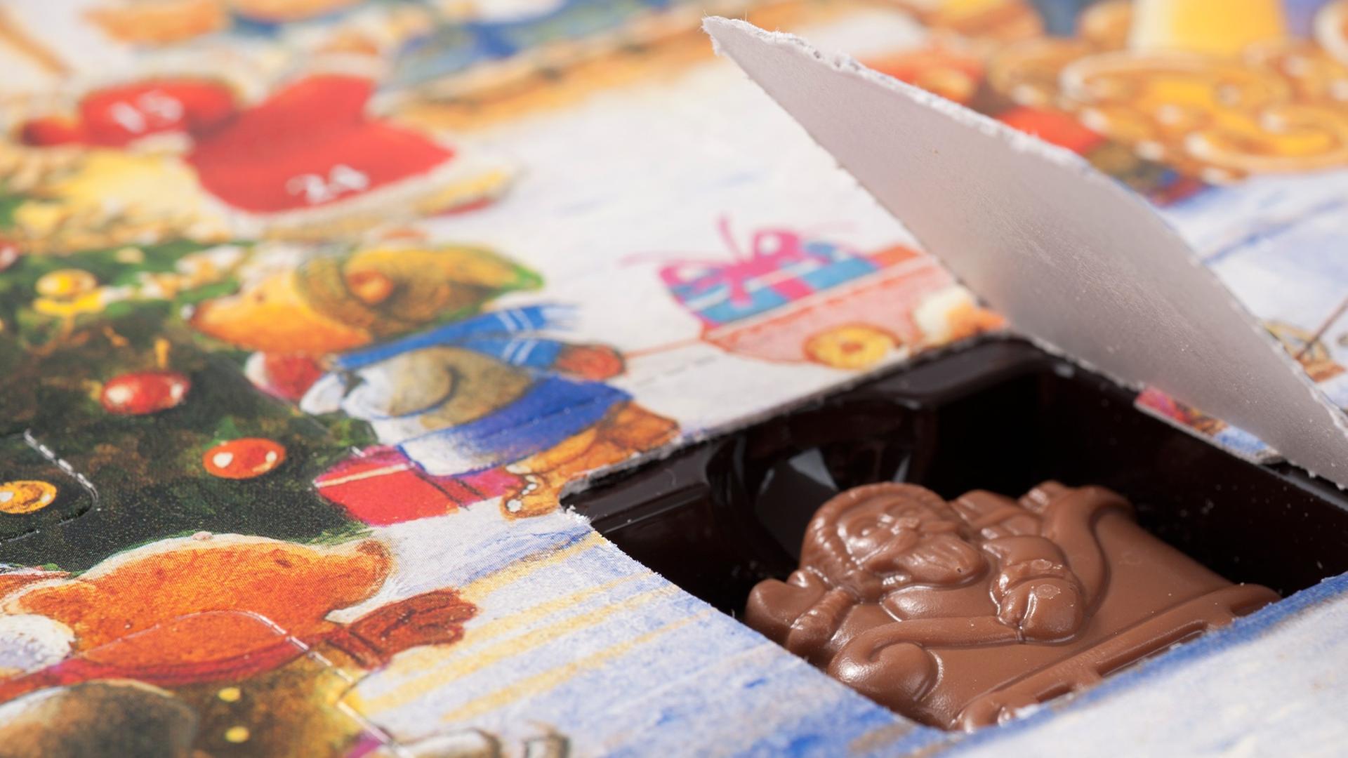 Blick auf einen Adventskalender Blick auf einen Adventskalender
