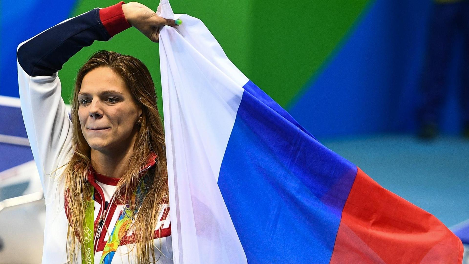 Die russische Schwimmerin Julia Jefimowa bei den Olympischen Spielen in Rio 2016. Die russische Schwimmerin Julia Jefimowa bei den Olympischen Spielen in Rio 2016.