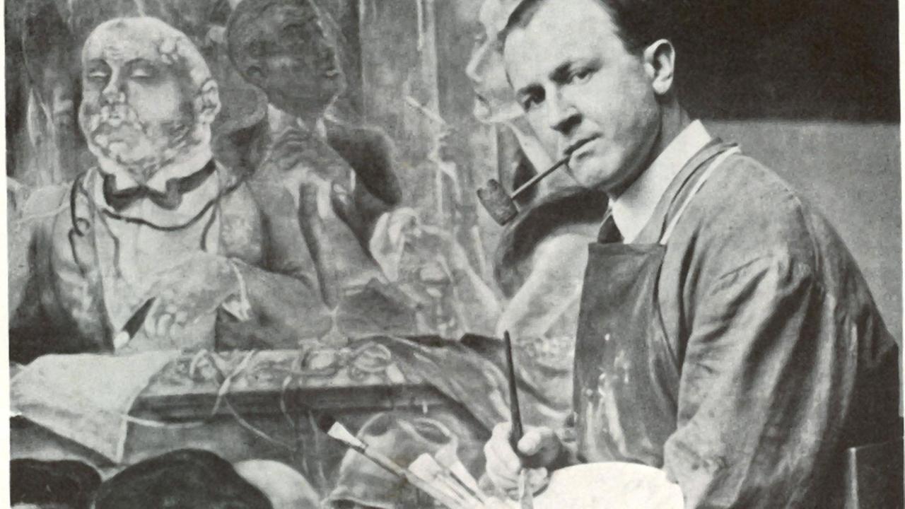 Der Maler George Grosz in seinem Atelier.