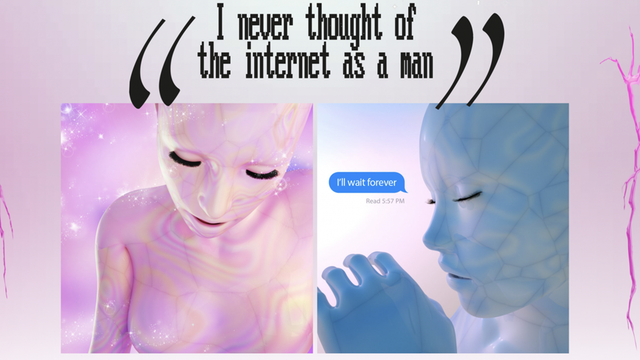 Ein Bild von der Seite des "keen on mag", "I never thought of the internet as a man" von Nicole Ruggiero