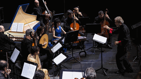 Jordi Savall und Le Concerts des Nations bei einer Aufführung von Vivaldis "Teuzzone" im Gran Teatre del Liceu Barcelona