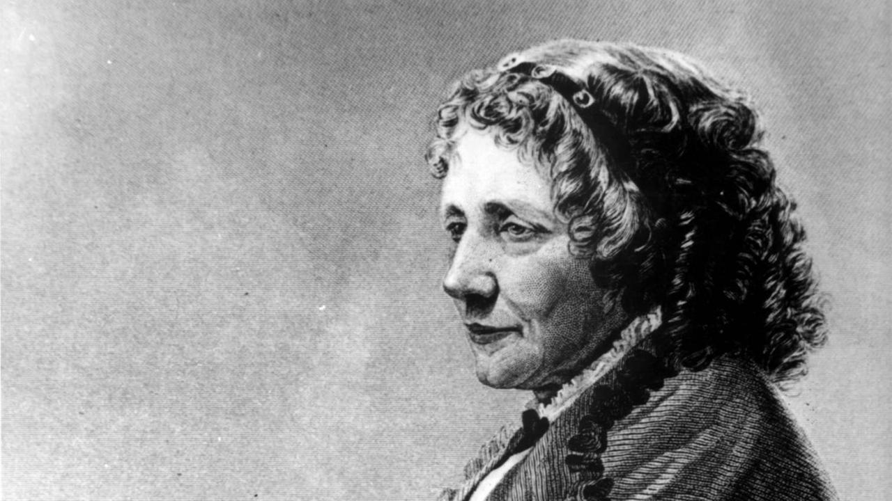 Stich der amerikanischen Schriftstellerin Harriet Beecher Stowe. Stich der amerikanischen Schriftstellerin Harriet Beecher Stowe.