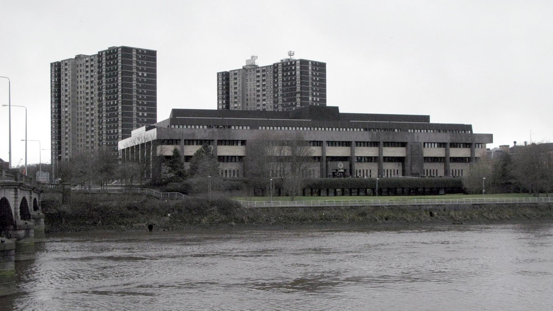 Blick auf das Polizeihauptquartier in Glasgow. Blick auf das Polizeihauptquartier in Glasgow.