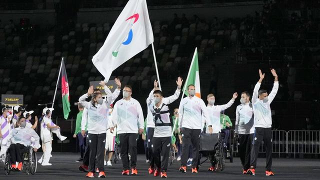 Tokyo Paralympics: Opening Ceremony The refugee Paralympic team marches during the opening ceremony of the Tokyo Paralympics at the National Stadium in Tokyo on Aug. 24, 2021