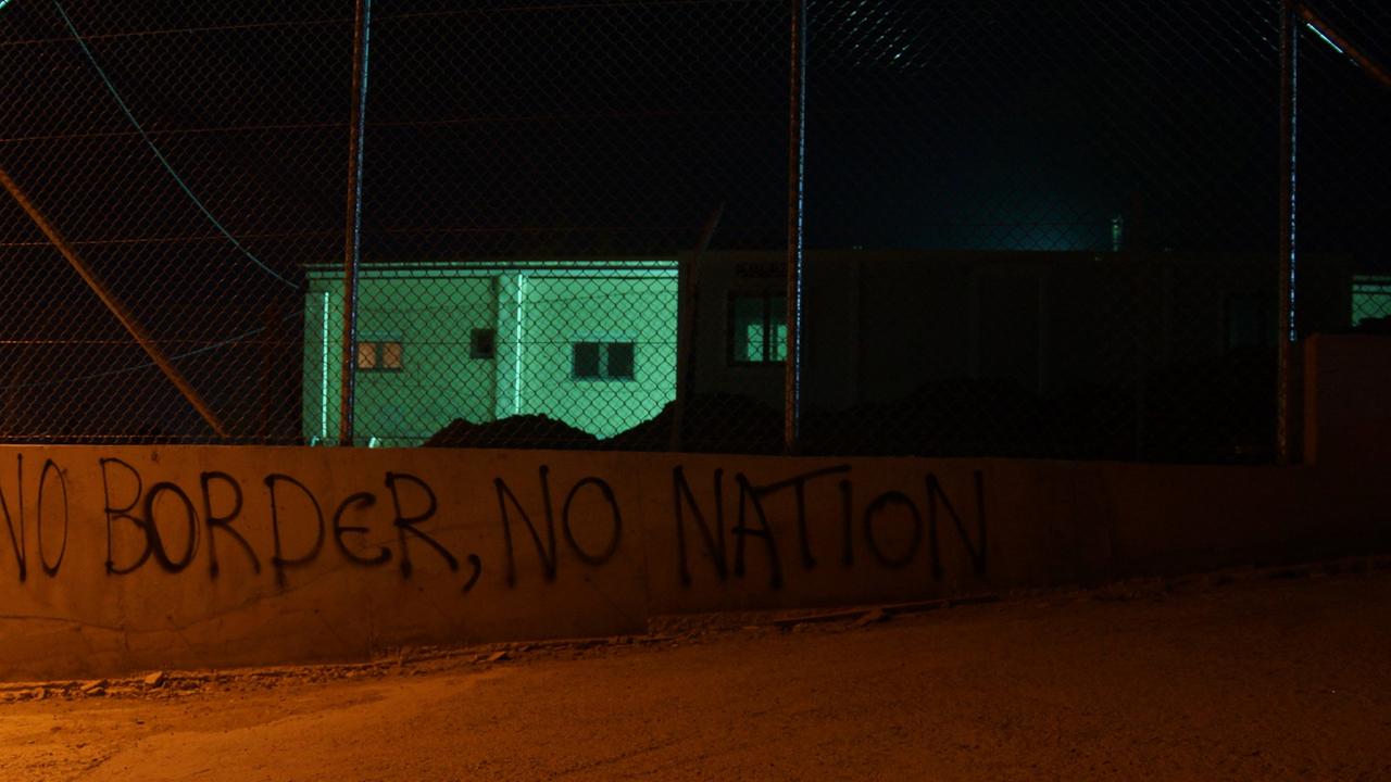 Eine Seitenstraße beim Lager Moria auf Lesbos. Eine Seitenstraße beim Lager Moria auf Lesbos.