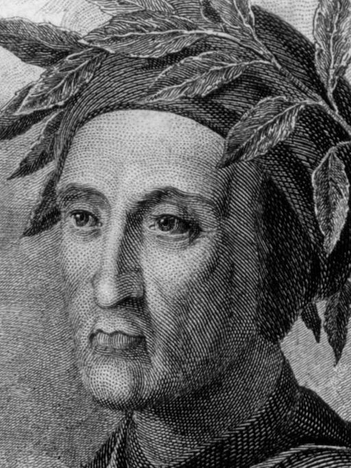 Ein zeitgenössischer Stich des italienischen Dichters Dante Alighieri.