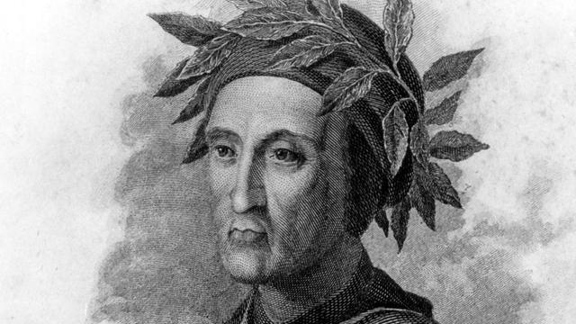 Ein zeitgenössischer Stich des italienischen Dichters Dante Alighieri.