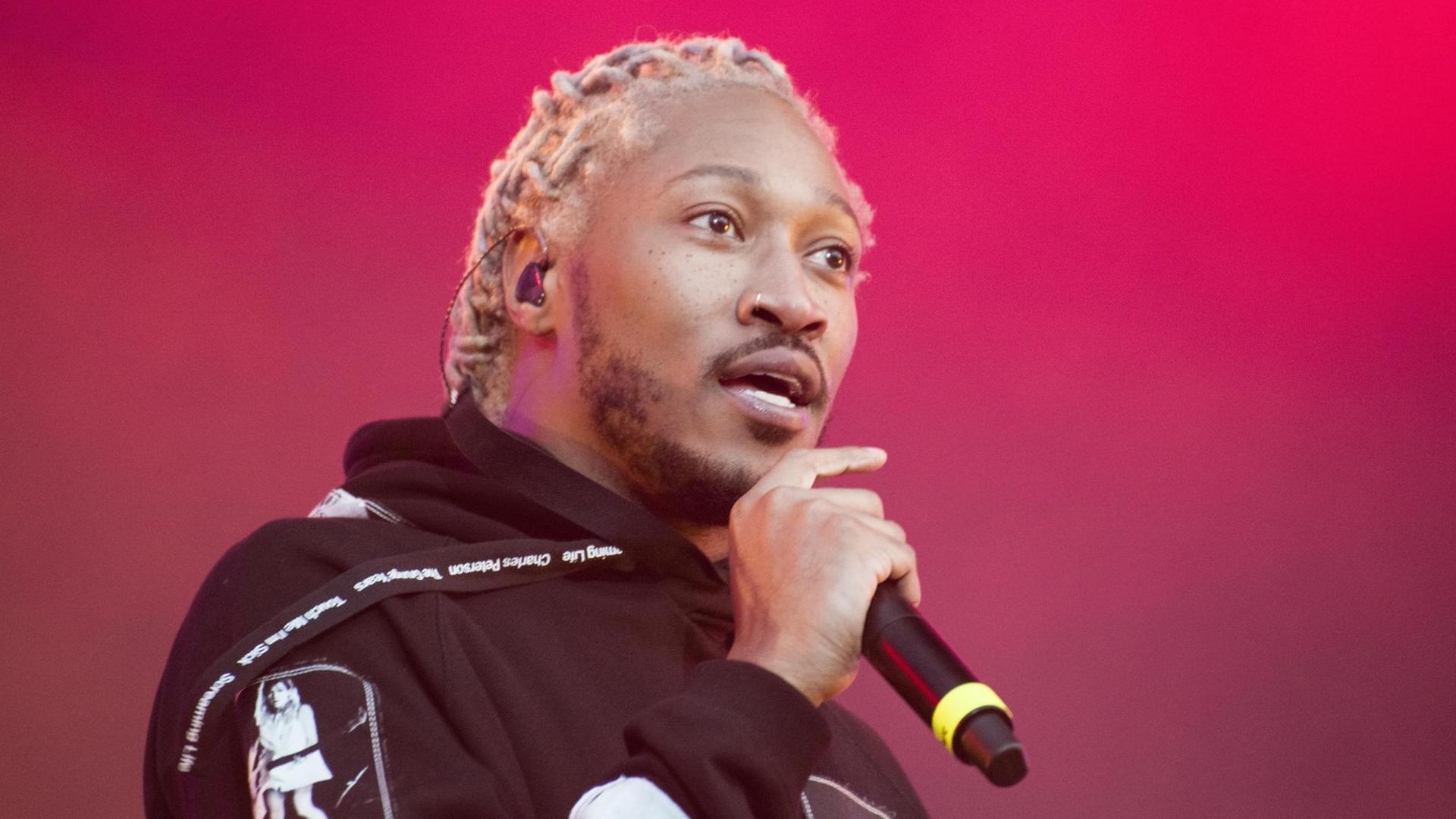 Der Rapper Future performt auf dem 50. Ruisrock Festival in Turku, Finnland. Der Rapper Future performt auf dem 50. Ruisrock Festival in Turku, Finnland.