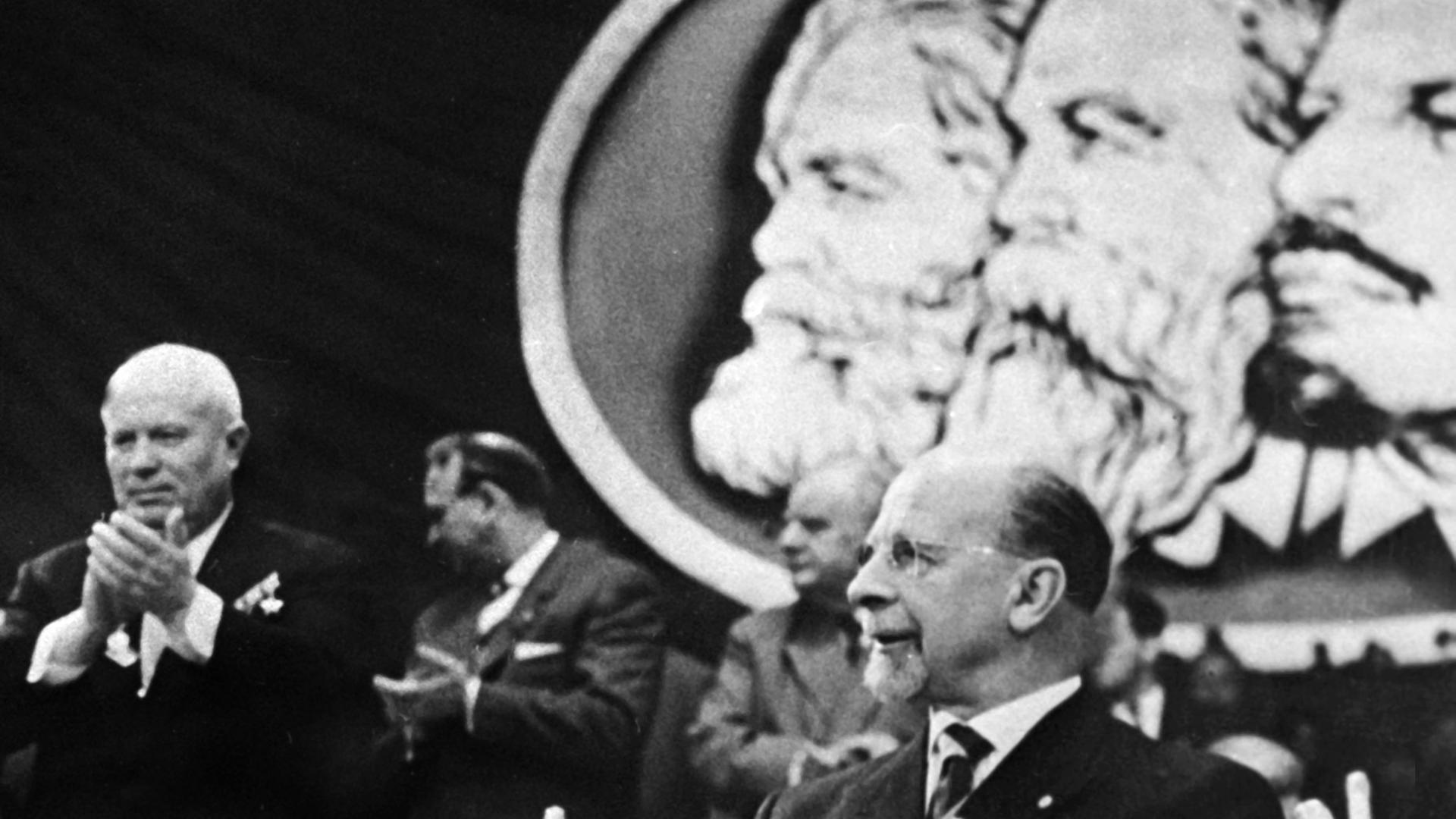 Walter Ulbricht beim 6. Parteitag der SED 1963. Walter Ulbricht beim 6. Parteitag der SED 1963.