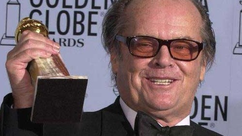 Jack Nicholson erhält den Golden Globe für seine Rolle in "About Schmidt", 2003 Jack Nicholson erhält den Golden Globe für seine Rolle in "About Schmidt", 2003