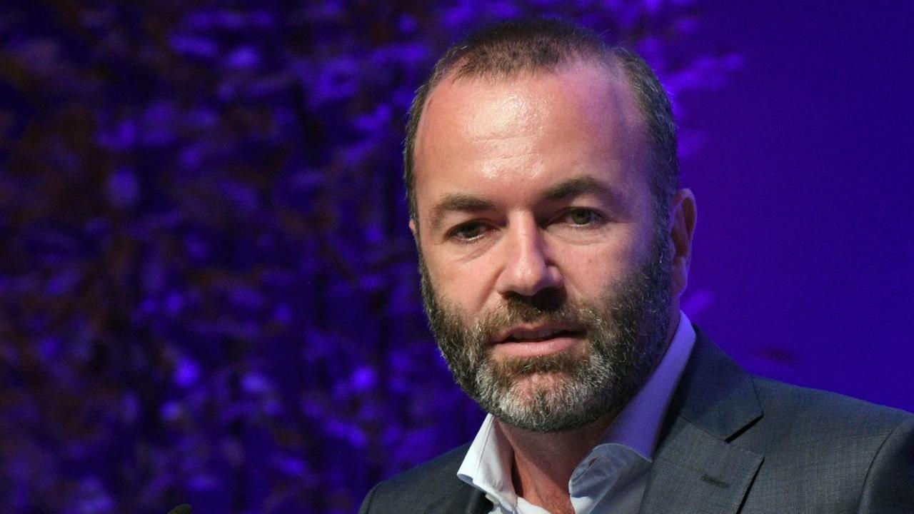 Manfred Weber (CSU), stellvertretender Parteivorsitzender der CSU, spricht beim Deutschlandtag der Jungen Union Manfred Weber (CSU), stellvertretender Parteivorsitzender der CSU, spricht beim Deutschlandtag der Jungen Union
