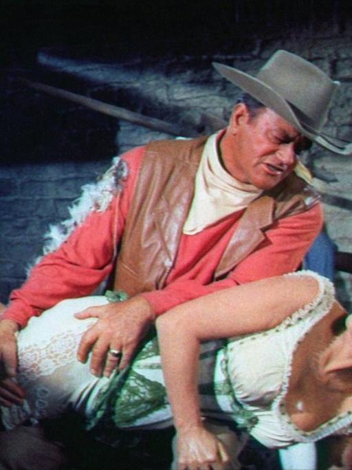 John Wayne in seiner klassischen Rolle in "McLintock – Ein liebenswertes Raubein", einem komödiantischen US-amerikanischen Western von Andrew V. McLaglen aus dem Jahre 1963.