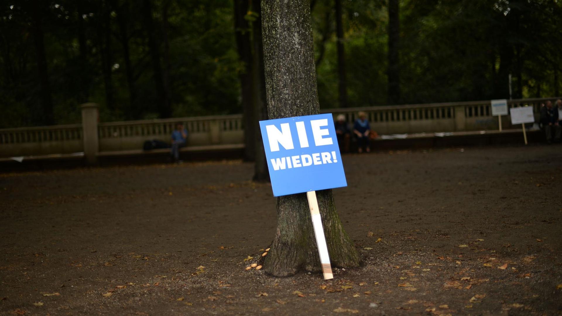 Schild "Nie wieder" Schild "Nie wieder"