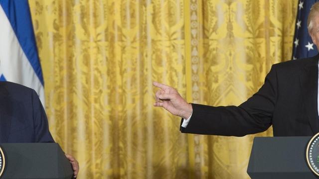 US-Präsident Donald Trump und der israelische Ministerpräsident Benjamin Netanjahu bei einer Pressekonferenz im Weißen Haus.