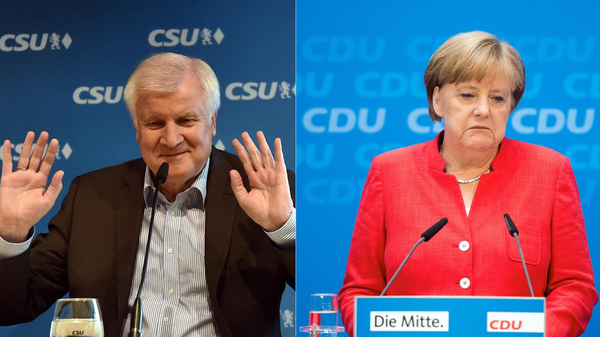 Bundesinnenminister Horst Seehofer und Bundeskanzlerin Angela Merkel haben parallel Pressekonferenzen abgehalten. Bundesinnenminister Horst Seehofer und Bundeskanzlerin Angela Merkel haben parallel Pressekonferenzen abgehalten.
