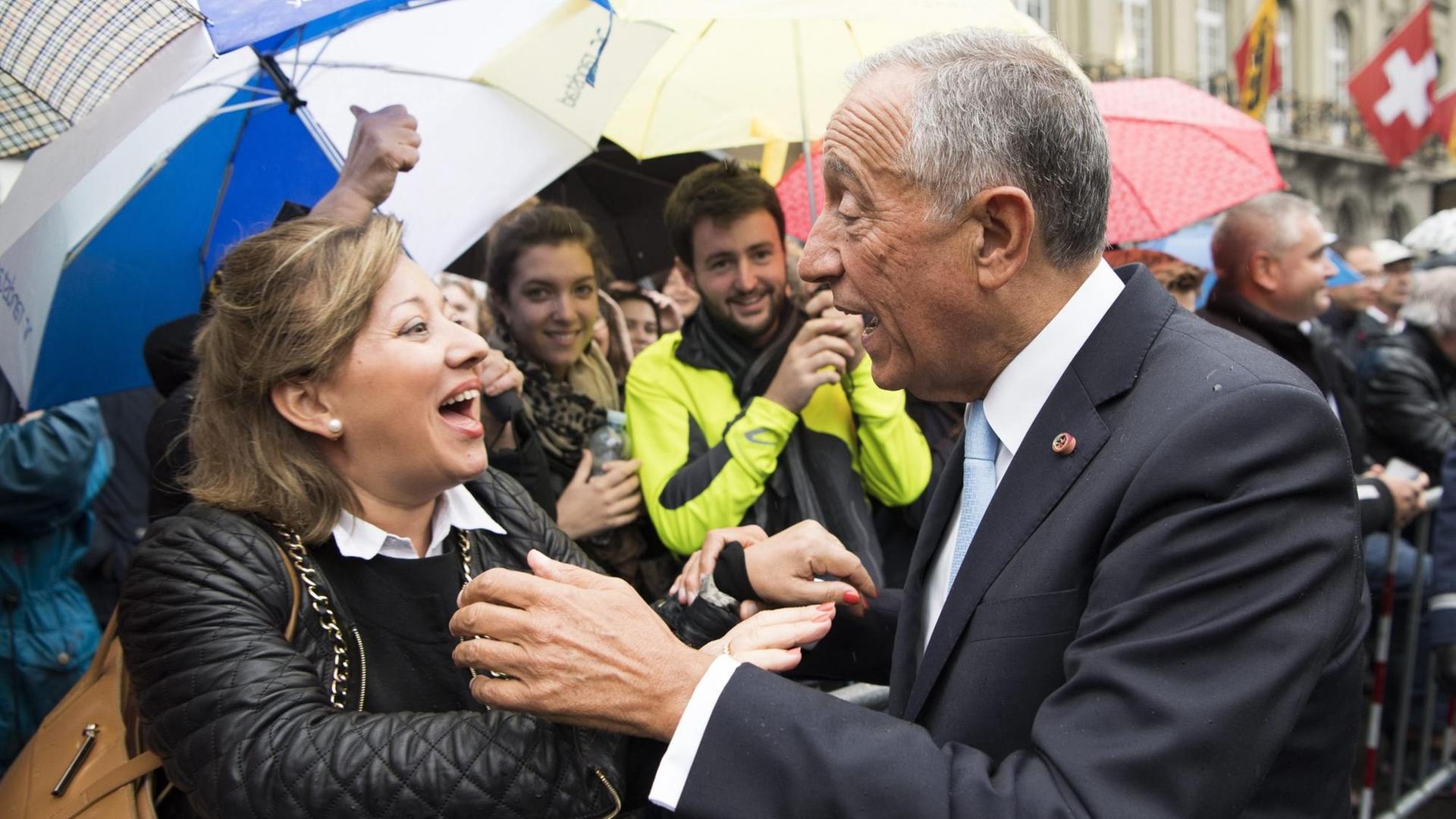 Portugals Staatspräsident Marcelo Rebelo de Sousa während eines Besuchs in der Schweiz am 17. Oktober 2016. Portugals Staatspräsident Marcelo Rebelo de Sousa während eines Besuchs in der Schweiz am 17. Oktober 2016.