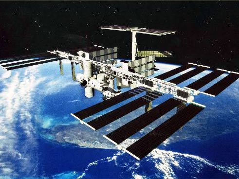 Die internationale Raumstation ISS umkreist die Erde Die internationale Raumstation ISS umkreist die Erde