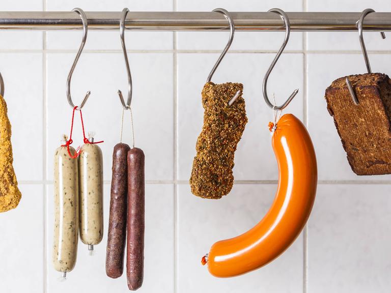 Vegane und vegetarische Produkte am Haken.