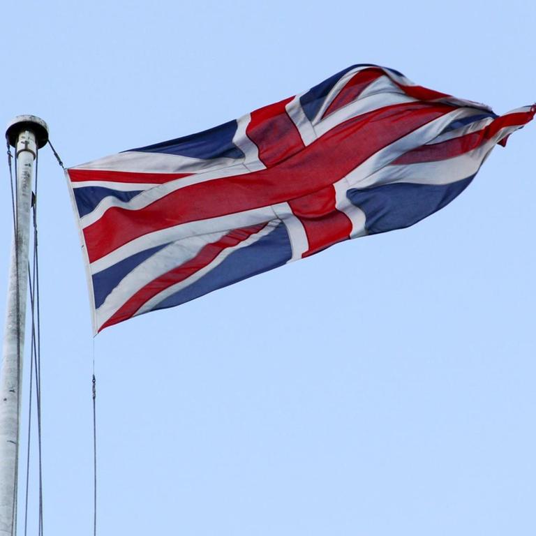 London: Britischer Union Jack an einem Fahnenmast. Foto vom 9. Januar 2014.