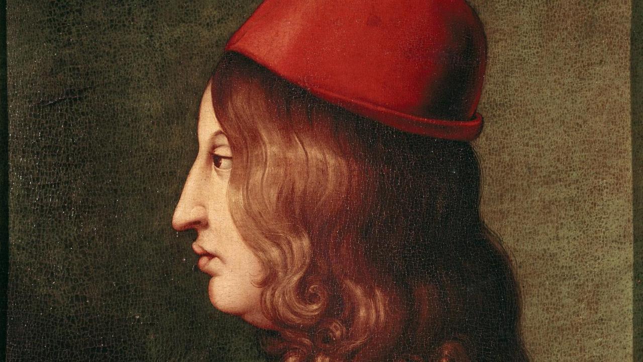 Portrait des italienischen Philosophen Giovanni Pico della Mirandola (1463-1494). Portrait des italienischen Philosophen Giovanni Pico della Mirandola (1463-1494).