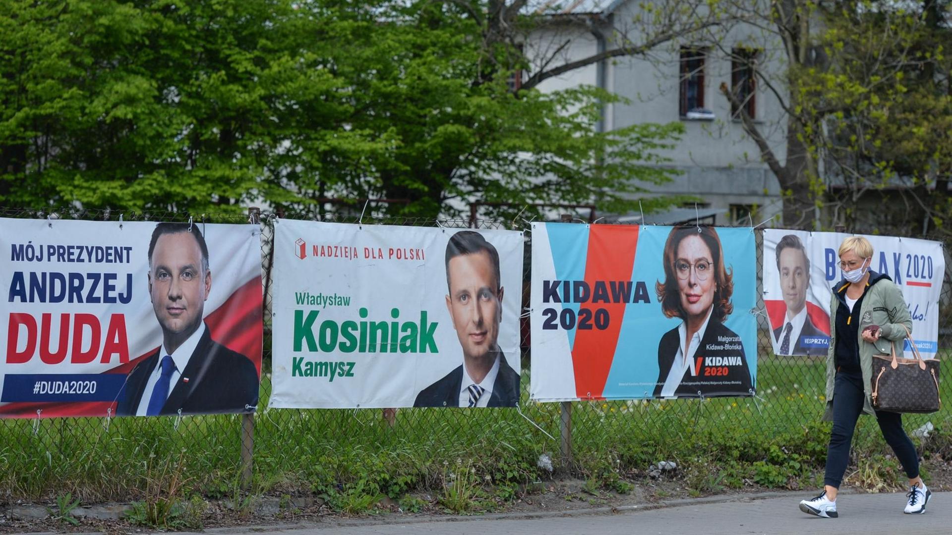 Wahlwerbung für die polnische Präsidentschaftswahl Wahlwerbung für die polnische Präsidentschaftswahl