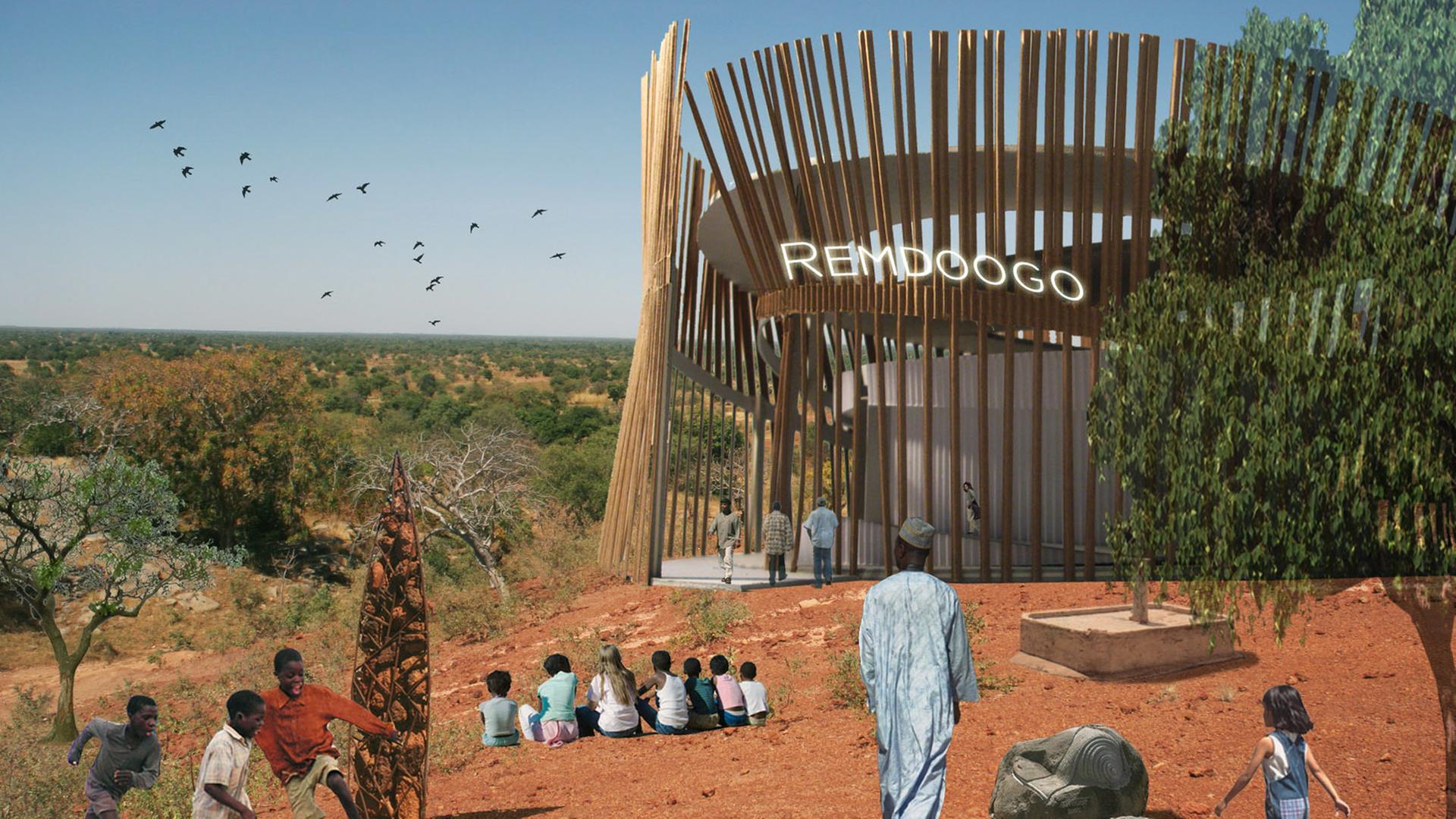 Das am Computer generierte Bild zeigt das Opernhaus "Remdoogo" im afrikanischen Ouagadougou in Burkina Faso. Das am Computer generierte Bild zeigt das Opernhaus "Remdoogo" im afrikanischen Ouagadougou in Burkina Faso.
