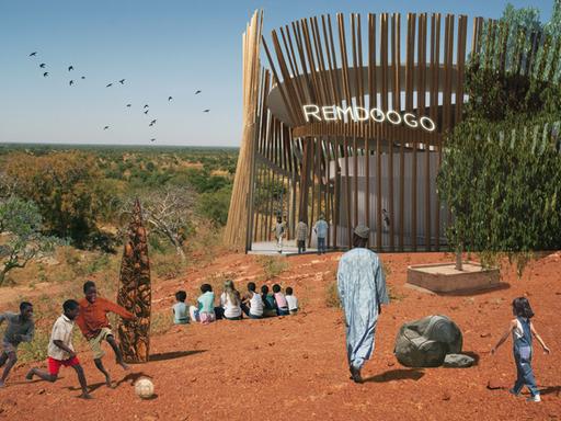 Das am Computer generierte Bild zeigt das Opernhaus "Remdoogo" im afrikanischen Ouagadougou in Burkina Faso.