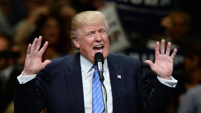 US-Präsident Donald Trump während seines Wahlkampfs im Jahr 2016 in Anaheim, Kalifornien.