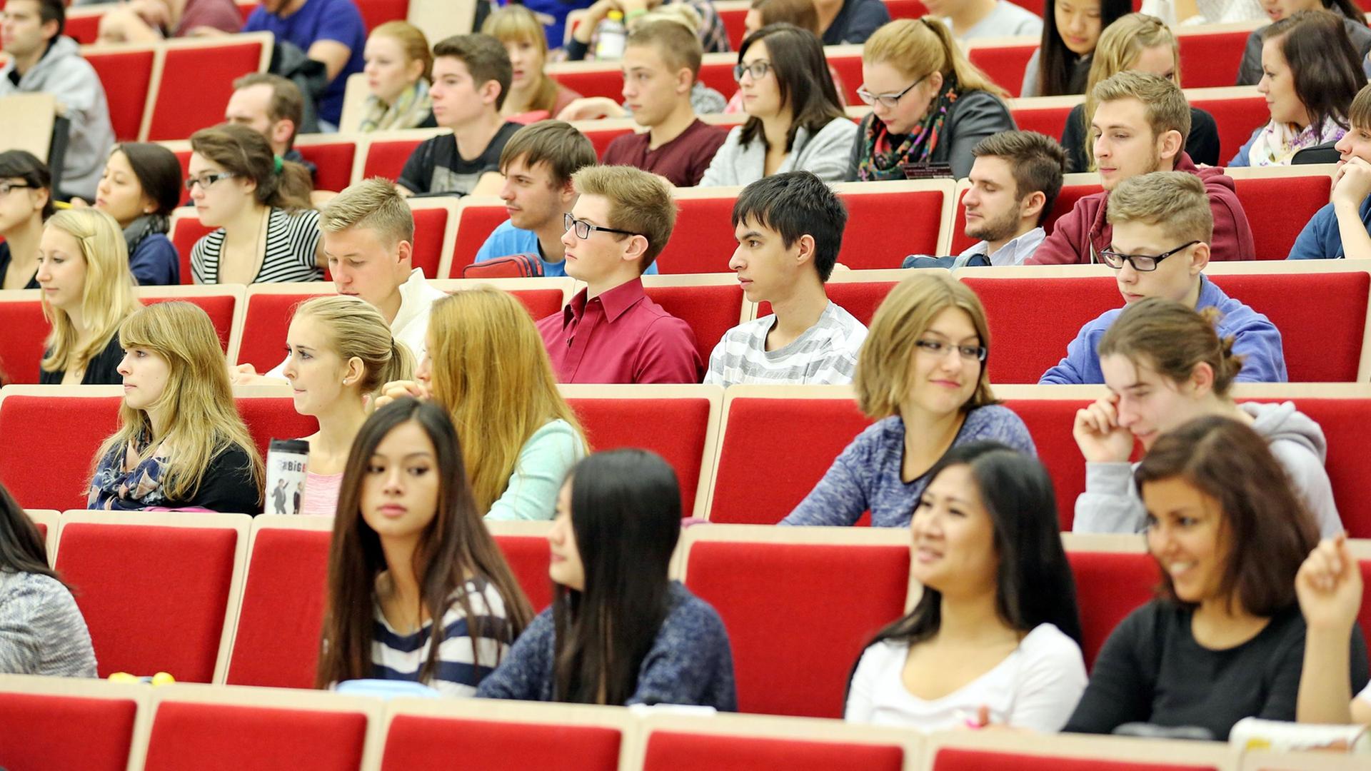 Studierende sitzen in einem Hörsaal. Studierende sitzen in einem Hörsaal.