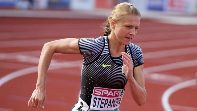 Julia Stepanowa bei der Leichtathletik-EM 2016 in Amsterdam