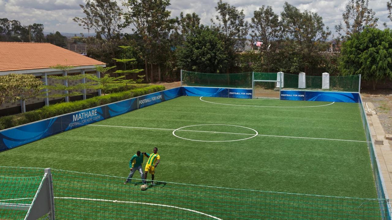 NAIROBI, KENYA - OCTOBER 27: A general view of the Mathare FIFA Football For Hope Centre on October 27, 2010 in Nairobi, Kenya. (Photo by Neil Thomas - FIFA via Getty Images)