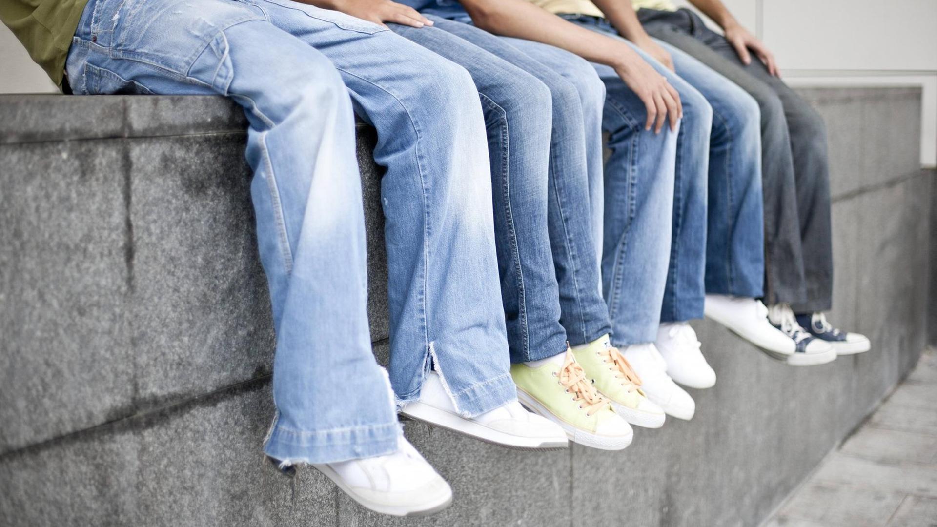 Jugendliche sind eine begehrte Zielgruppe für Hersteller von Kleidung und Schuhen: Ihr Zugehörigkeitsbedürfnis ist hoch und dieses wird auch über Äußerlichkeiten artikuliert. Jugendliche sind eine begehrte Zielgruppe für Hersteller von Kleidung und Schuhen: Ihr Zugehörigkeitsbedürfnis ist hoch und dieses wird auch über Äußerlichkeiten artikuliert.